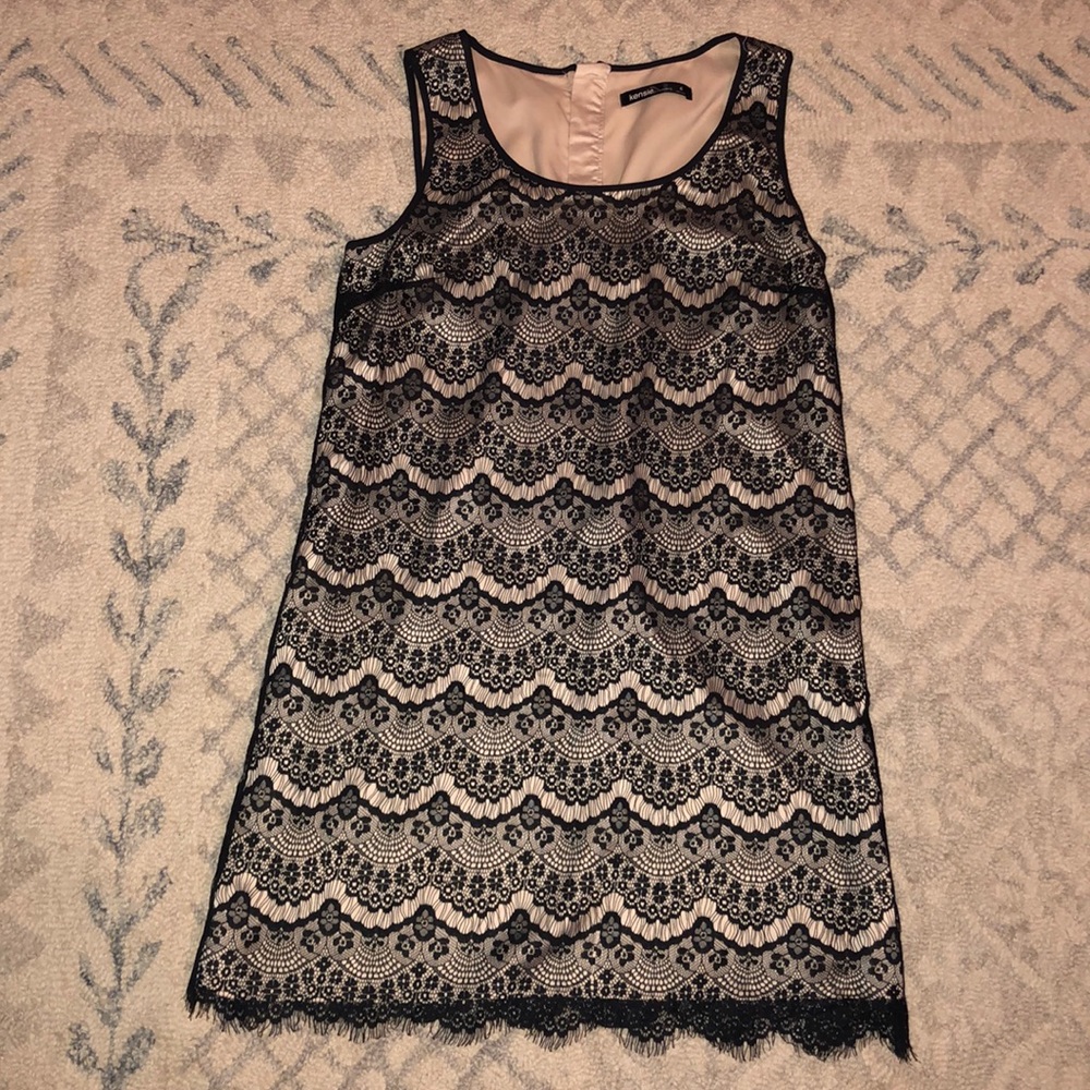 Black and Tan short lace dress